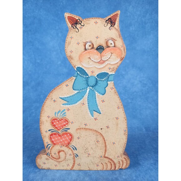 Large Cat Shelf Decor Desk Decor With Easel Or Door Stop With Shim - Picture 3 of 8